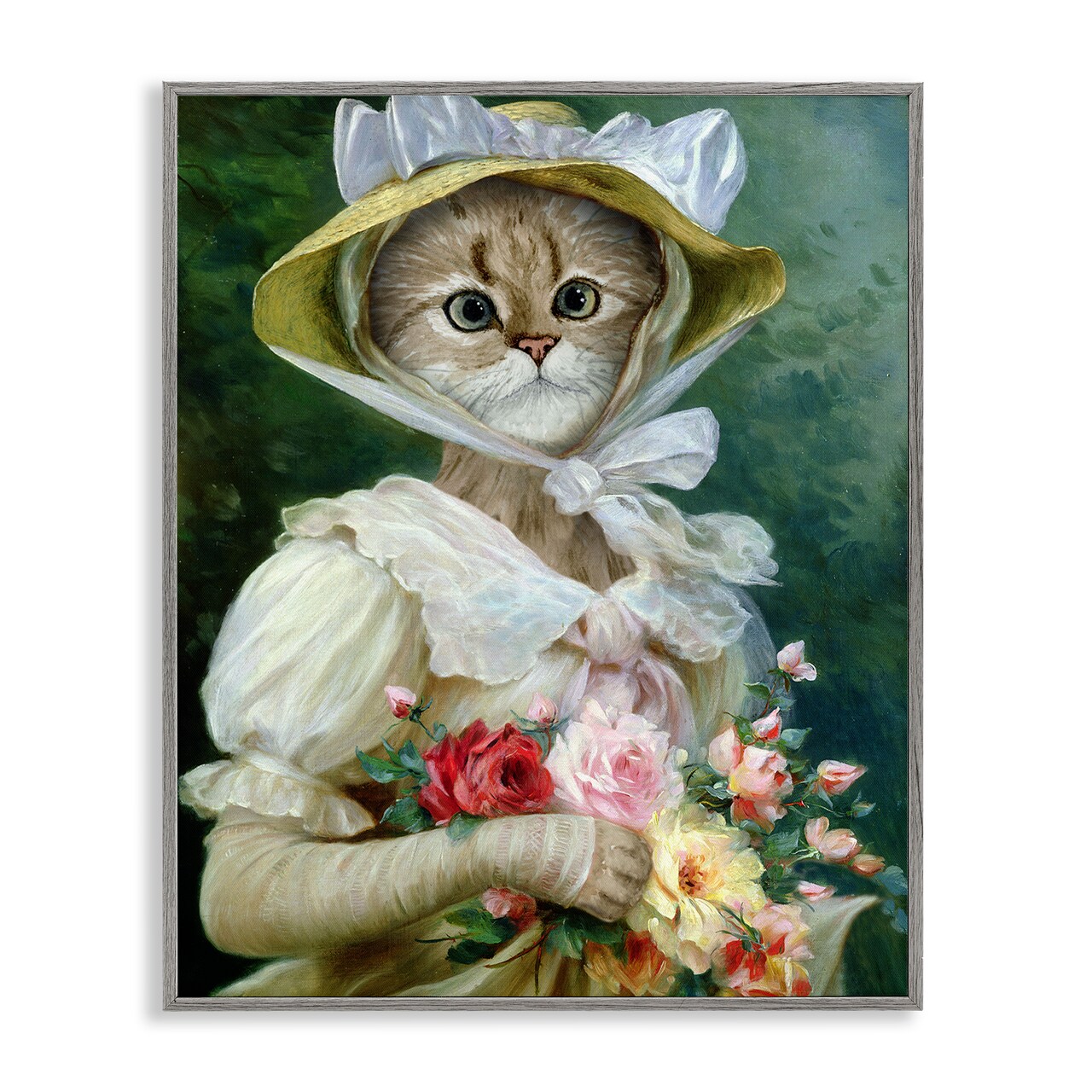 Stupell Industries Antique Portrait Cat Humor Framed Giclee, design by Brett Blumenthal